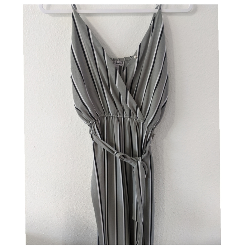 Gray striped jumpsuit